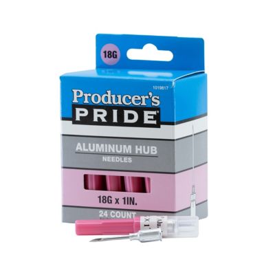Image showing  Aluminum Hub Livestock Needles, 18 Gauge x 1 in., 24-Pack