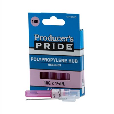 Image showing  Disposable Livestock Needles, 18 Gauge x 1-1/2 in., 6-Pack