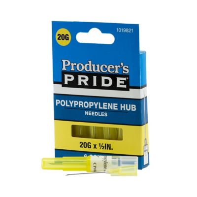 Producer's Pride 20 Gauge x 1/2 in. Disposable Livestock Needles, 6-Pack