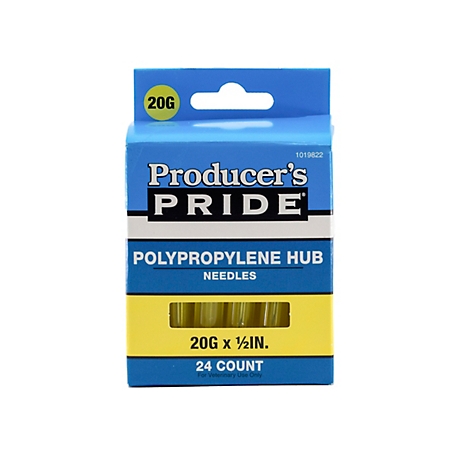 Producer's Pride 20 Gauge x 1/2 in. Disposable Livestock Needles, 24-Pack