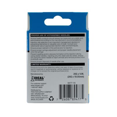 Image showing  Disposable Livestock Needles, 20 Gauge x 3/4 in., 24-Pack