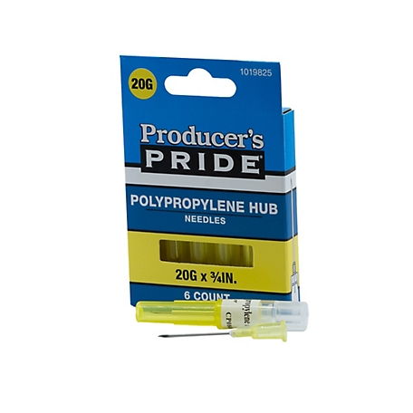 Producer's Pride 20 Gauge x 3/4 in. Disposable Livestock Needles, 6-Pack