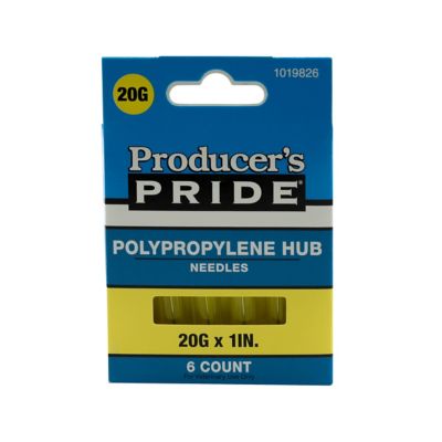 Producer's Pride 20 Gauge x 1 in. Poly Hub Livestock Needles, 6-Pack