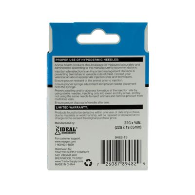 Image showing  Disposable Livestock Needles, 22 Gauge x 3/4 in., 24-Pack