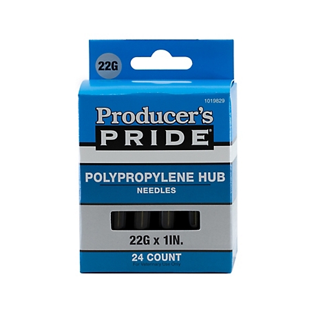 Producer's Pride 22 Gauge x 1 in. Disposable Livestock Needles, 24-Pack