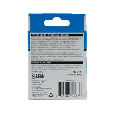 Image showing  Disposable Livestock Needles, 22 Gauge x 1 in., 24-Pack