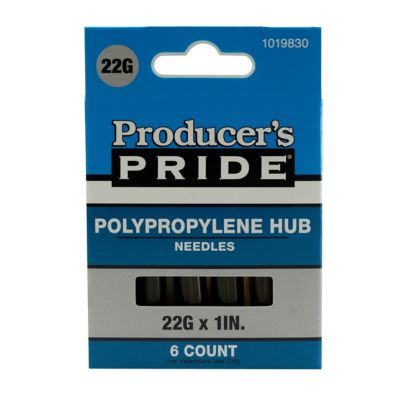 Producer's Pride 22 Gauge x 1 in. Disposable Livestock Needles, 6-Pack