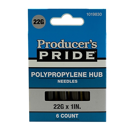 Producer's Pride 22 Gauge x 1 in. Disposable Livestock Needles, 6-Pack