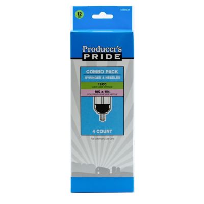 Producer's Pride 18 Gauge x 1 in. PH Livestock Needle and Syringe Combo  pk., 12cc, 4-Pack at Tractor Supply Co.