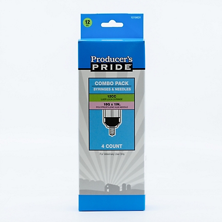 Producer's Pride 18 Gauge x 1 in. PH Livestock Needle and Syringe Combo  pk., 12cc, 4-Pack at Tractor Supply Co.
