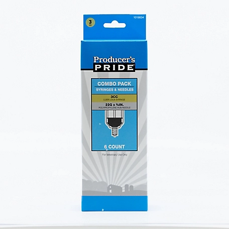 Producer's Pride 22 Gauge x 3/4 in. PH Livestock Needle and Syringe Combo pk., 3cc, 6-Pack