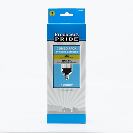 Producer's Pride 22 Gauge x 1 in. Luer Lock Livestock Syringes, 3cc, 6-Pack  at Tractor Supply Co.
