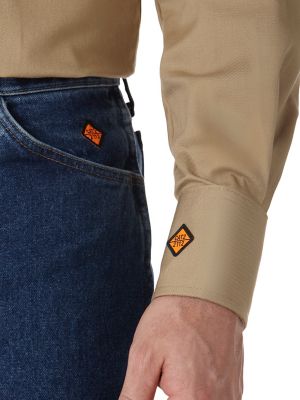 Image showing  Men's FR Flame-Resistant Hi-Vis Western Twill Long-Sleeve Snap-Front Work Shirt