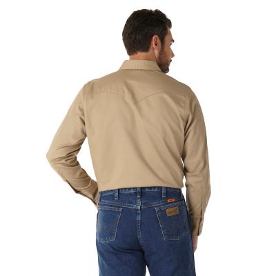 Image showing 1 th Wrangler Men's FR Flame-Resistant Hi-Vis Western Twill Long-Sleeve Snap-Front Work Shirt