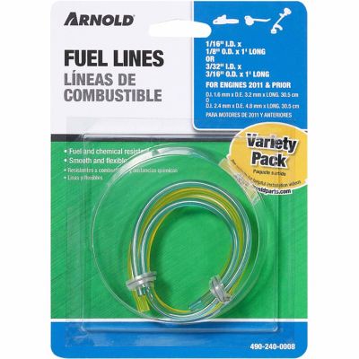 2 Feet Rubber 7/16" Fuel Line 1/4" ID w/clamps Snowblower Snowthrower Tractor 