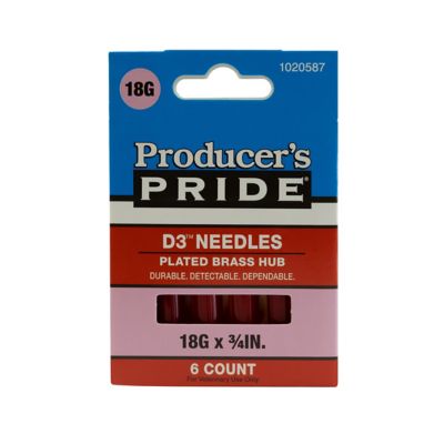Producer's Pride D3 Livestock Needles, 18 Gauge x 3/4 in., 6-Pack