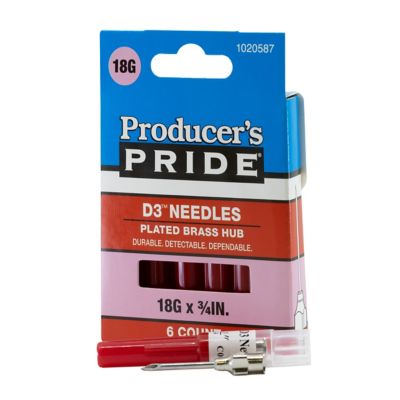 Image showing  D3 Livestock Needles, 18 Gauge x 3/4 in., 6-Pack
