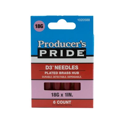 Producer's Pride 18 Gauge x 1 in. D3 Livestock Needles, 6-Pack
