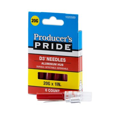 Image showing  Aluminum Hub D3 Livestock Needles, 20 Gauge x 1 in., 6-Pack