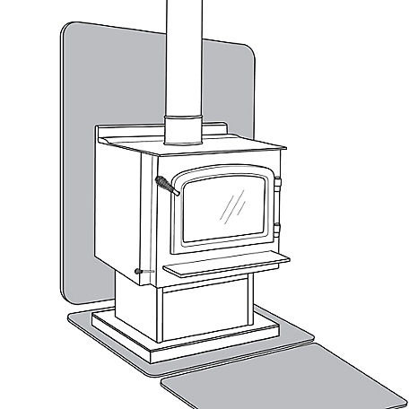 Thermal Stove/Wall Board, Floor Protector, Slate, 28 x 32-In.