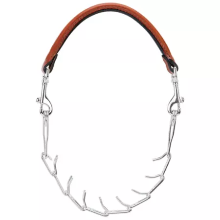 Weaver Leather 5/8" Goat Collar with Leather and Prong Chain Chestnut Livestock Ropes Halters & Hobbles