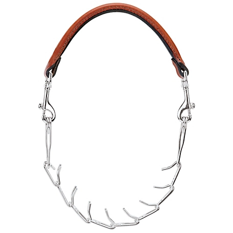 Weaver Leather 5/8 in. Goat Collar with Leather and Pronged Chain, Chestnut