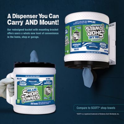 Image showing  Blue Shop Towels Big Grip Dispenser, 10 in. x 12 in.