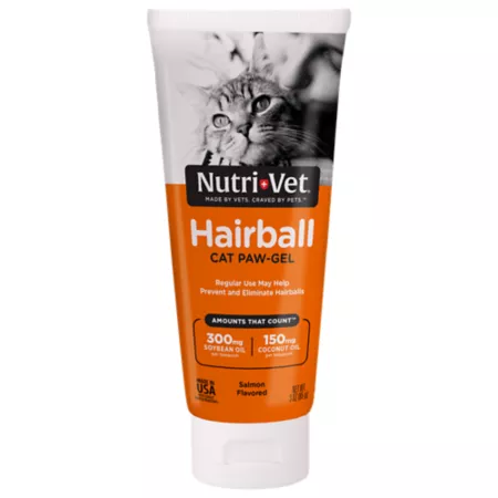 Nutri-Vet Hairball Control Paw-Gel for Cats Salmon Flavor 3 oz. Cat Hairball Treatment