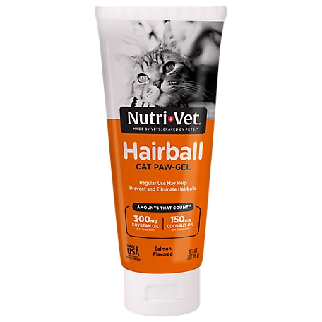 Nutri-Vet Salmon Flavor Hairball Control Paw-Gel for Cats, 3 oz.