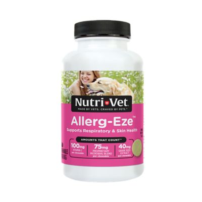 Nutri-Vet Allerg-Eze Chewable Supplement for Dogs, 60 ct. I have three dogs (1 small, 1 medium 1large) and they can be fussy about what dog food they eat