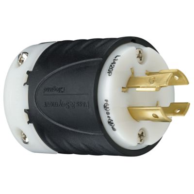 Pass & Seymour 20A 125/250V Locking Plug, Black/White