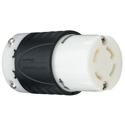 Pass & Seymour 30A 125/250V Black/White Locking Connector, Black
