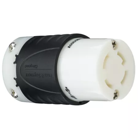 Pass & Seymour 30 Amp 125/250 V Black/White Locking Connector Black Electrical Plugs & Connectors