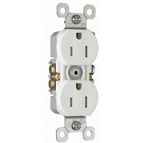 Pass & Seymour 15A Tamper-Resistant Duplex Outlet, White
