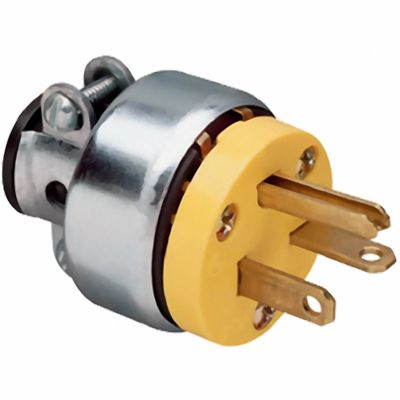 Pass & Seymour 20A 250V Armor Plug Grounding, White