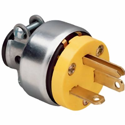 Pass & Seymour 20A 125V Armor Plug Grounding, White