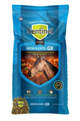 Blue Seal Sentinel Grow and Excel Extruded Horse Feed, 50 lb. I’ll always use them from now on! The feed is baked not a dry pellet or textured