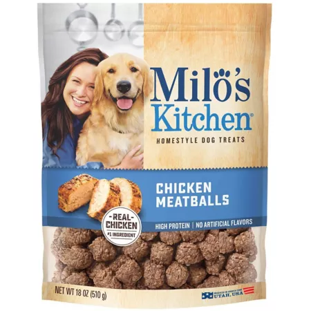 Milo's Kitchen Chicken Meatball Dog Treats 18 oz. Dog Soft & Chewy Treats