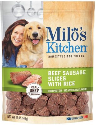 Milo's Kitchen Beef and Rice Sausage Slices Dog Treats, 18 oz.