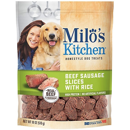 Milo's Kitchen Beef and Rice Sausage Slices Dog Treats, 18 oz.