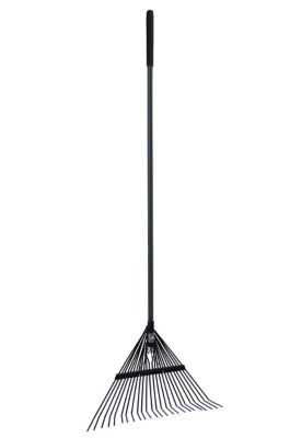 GroundWork 24 in. Carbon Steel Leaf Rake with Fiberglass Handle at ...