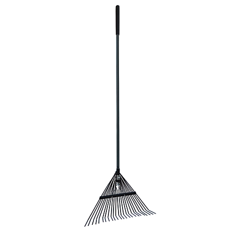 GroundWork 24 in. Carbon Steel Leaf Rake with Fiberglass Handle at ...