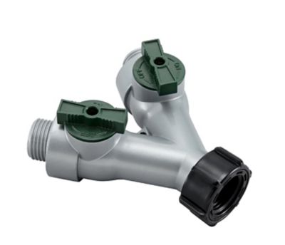 Image showing  3/4 in. Metal Dual Hose Connector with Shutoff