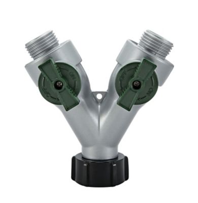 Image showing  3/4 in. Metal Dual Hose Connector with Shutoff