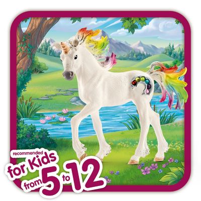 Image showing  Rainbow Unicorn Foal Toy Figurine