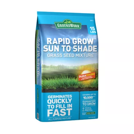 GroundWork 15 lb 10 500 sq ft Sun and Shade Coated Grass Seed Mix South Grass Seed