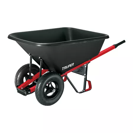 8 cu ft Poly Deck Double Block Pneumatic Wheelbarrow Wheelbarrows