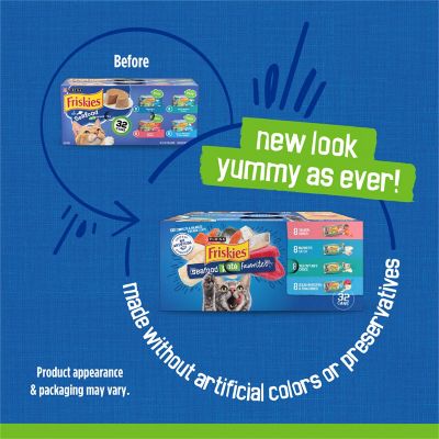 Image showing  Seafood Favorites All Life Stages Salmon, Whitefish and Tuna Pate Wet Cat Food Variety pk., 5.5 oz., 32 Cans