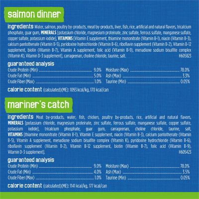 Image showing  Seafood Favorites All Life Stages Salmon, Whitefish and Tuna Pate Wet Cat Food Variety pk., 5.5 oz., 32 Cans