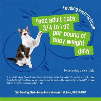 Image showing 7 th Purina Friskies Seafood Favorites All Life Stages Salmon, Whitefish and Tuna Pate Wet Cat Food Variety pk., 5.5 oz., 32 Cans